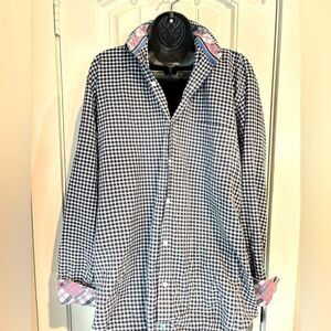 Men’sTailorbyrd Navy Gingham Button down shirt size XL